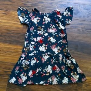 Dark green and floral print summer dress H&M